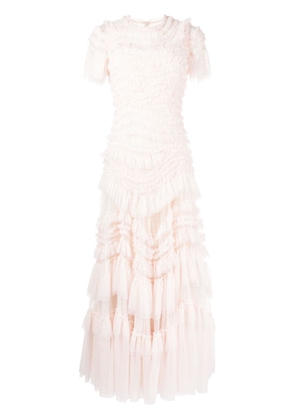 Needle & Thread short-sleeve ruffled gown - Pink