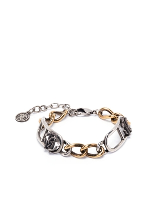Roberto Cavalli monogram-plaque chain bracelet - Silver