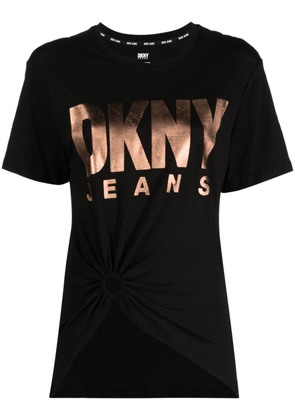 DKNY logo-print cotton-blend T-shirt - Black