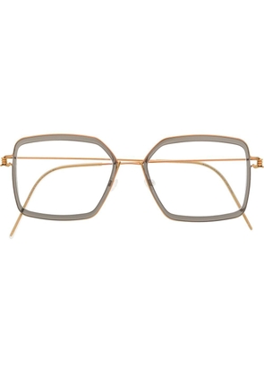 Lindberg square-frame optical glasses - Gold
