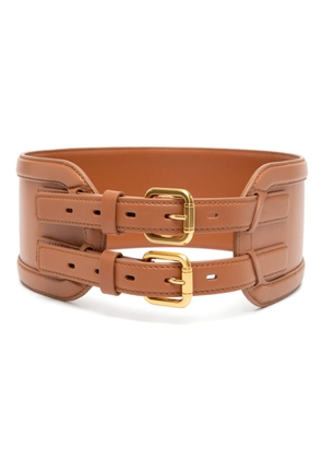 ZIMMERMANN double-buckle leather belt - Brown