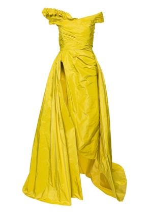 Elie Saab asymmetric taffeta gown - Yellow