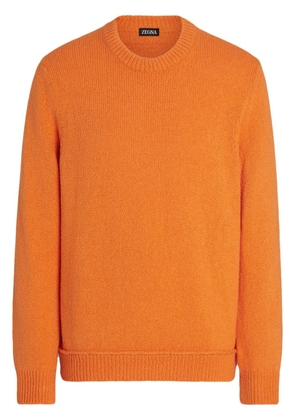 Zegna crew-neck cotton-blend jumper - Orange