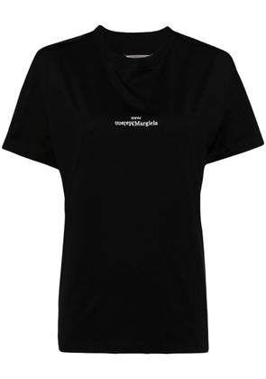 Maison Margiela logo-embroidered cotton T-shirt - Black