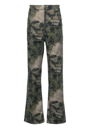 Roberto Cavalli camouflage-print straight-leg jeans - Green