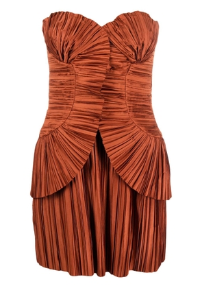 Cult Gaia Charlique pleat-detail dress - Brown