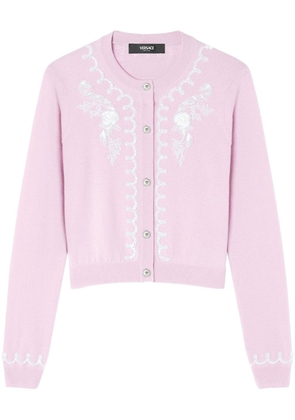 Versace bead-embellished knit cardigan - Pink