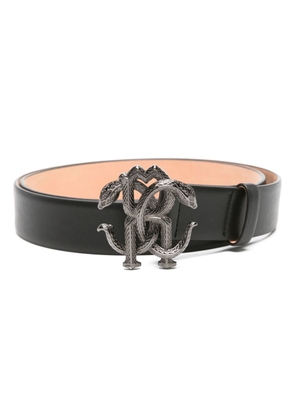 Roberto Cavalli RC-buckle leather belt - Black