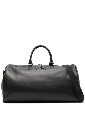 Roberto Cavalli RC-plaque leather holdall bag - Black