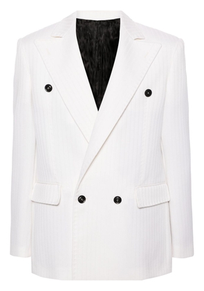 Roberto Cavalli double-breasted virgin-wool blazer - White