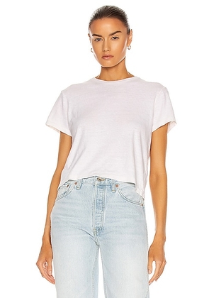 RE/DONE x Hanes 1950s Boxy Tee in Optic White - White. Size L (also in M, S, XS).