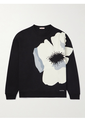 Valentino Garavani - Floral-Print Cotton-Jersey Sweatshirt - Men - Black - S