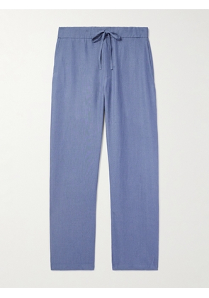 De Bonne Facture - Straight-Leg Linen Drawstring Trousers - Men - Blue - IT 46