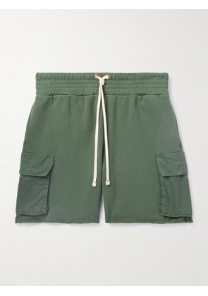 Les Tien - Straight-Leg Cotton-Jersey Drawstring Cargo Shorts - Men - Green - S