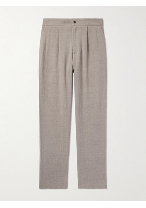 De Bonne Facture - Straight-Leg Pleated Linen and Wool-Blend Trousers - Men - Neutrals - IT 46
