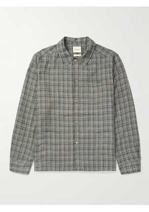 De Bonne Facture - Checked Linen Overshirt - Men - Gray - IT 46