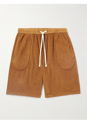 Les Tien - Invert Straight-Leg Cotton-Corduroy Drawstring Shorts - Men - Brown - S