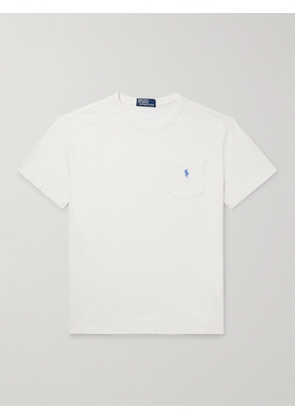 Polo Ralph Lauren - Logo-Embroidered Cotton and Linen-Blend Jersey T-Shirt - Men - White - XS