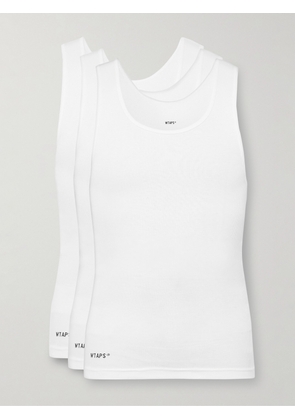 WTAPS - Three-Pack Ribbed Cotton-Jersey Tank Tops - Men - White - S
