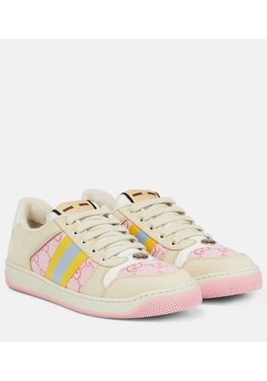 Gucci Screener leather-trimmed canvas sneakers