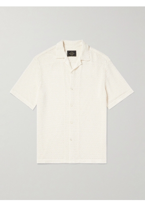 Portuguese Flannel - Ground Camp-Collar Pointelle-Knit Cotton-Blend Shirt - Men - Neutrals - XS