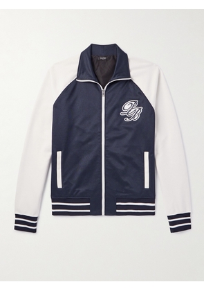 Balmain - Logo-Appliquéd Striped Satin-Jersey Track Jacket - Men - Blue - S