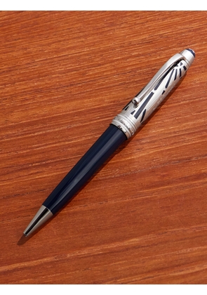 Montblanc - Meisterstück The Origin Collection Lacquer and Platinum-Plated Ballpoint Pen - Men - Blue
