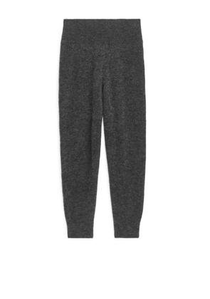 Knitted Alpaca Blend Trousers - Grey