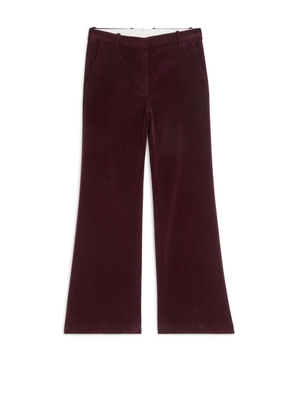 Flared Corduroy Trousers - Red