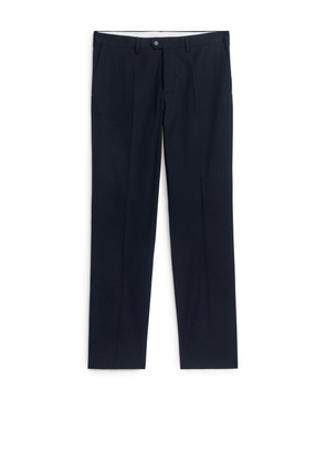 Straight Wool Suit Trousers - Blue