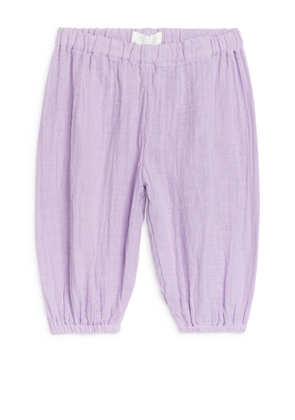 Cotton Muslin Trousers - Purple