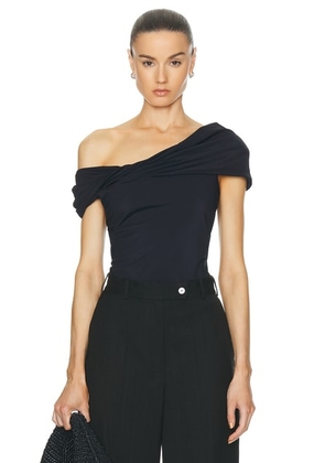 Rohe Asymmetrical Off Shoulder Top in Noir - Black. Size 36 (also in ).