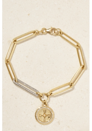 Foundrae - Internal Compass 18-karat Yellow And White Gold Diamond Bracelet - One size