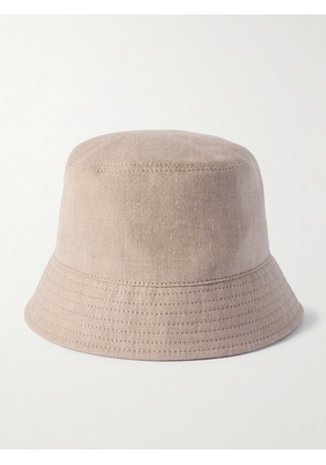 Brunello Cucinelli - Embellished Linen And Wool-blend Bucket Hat - Neutrals - S,M