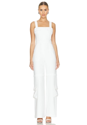 Amanda Uprichard Frida Jumpsuit in White. Size M, XS.