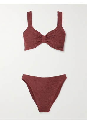 Hunza G - Bonnie Seersucker Bikini - Red - Beachwear One Size