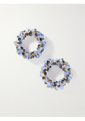 Carolina Herrera - Gold-tone, Bead And Crystal Earrings - Blue - One size