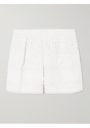Carolina Herrera - Broderie Anglaise Cotton Shorts - White - US0,US2,US4,US6,US8