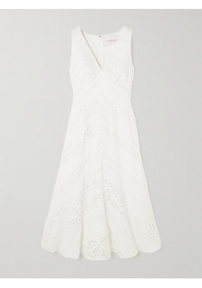 Carolina Herrera - Broderie Anglaise Cotton Midi Dress - White - US0,US2,US4,US6,US8