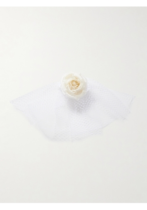 Rodarte - Embellished Silk-tulle Veil - White - One size
