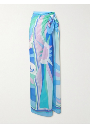 PUCCI - Printed Cotton-voile Pareo - Blue - One size