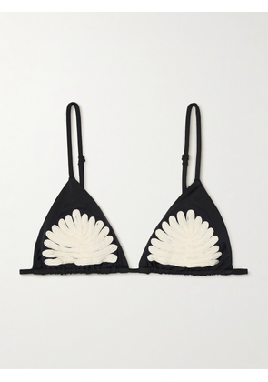 Johanna Ortiz - Visionary Arts Embroidered Triangle Bikini Top - Black - x small,small,medium,large,x large