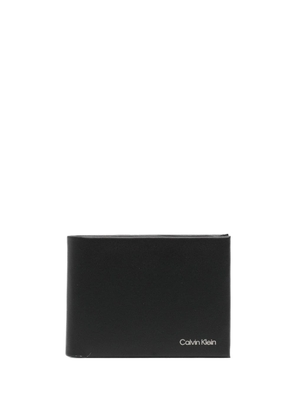 Calvin Klein logo-print leather wallet - Black