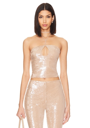 Lovers and Friends Stevie Sequin Top in Nude. Size M.