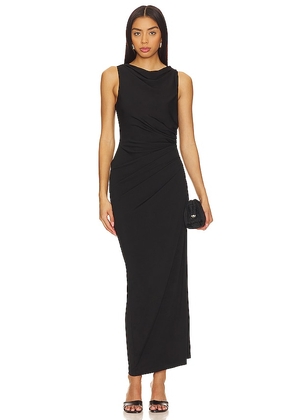 MISHA Dalilah Midi Dress in Black. Size L, M, XL, XXS.