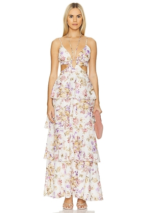 Line & Dot Floret Maxi Dress in Lavender. Size M, S, XS.