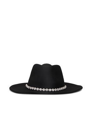 Nikki Beach Crystal Hat in Black.