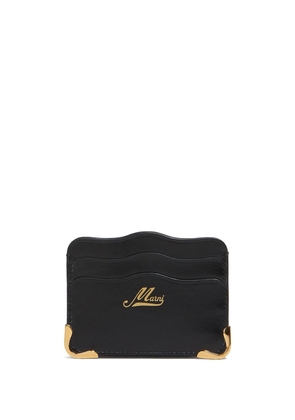Marni logo-print leather cardholder - Black