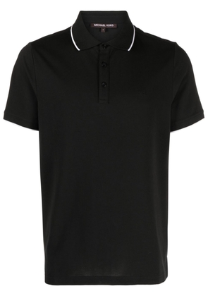 Michael Kors logo-embroidered cotton blend polo shirt - Black