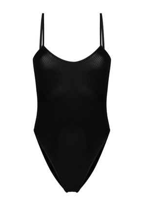 Leslie Amon mesh-panelling swimsuit - Black